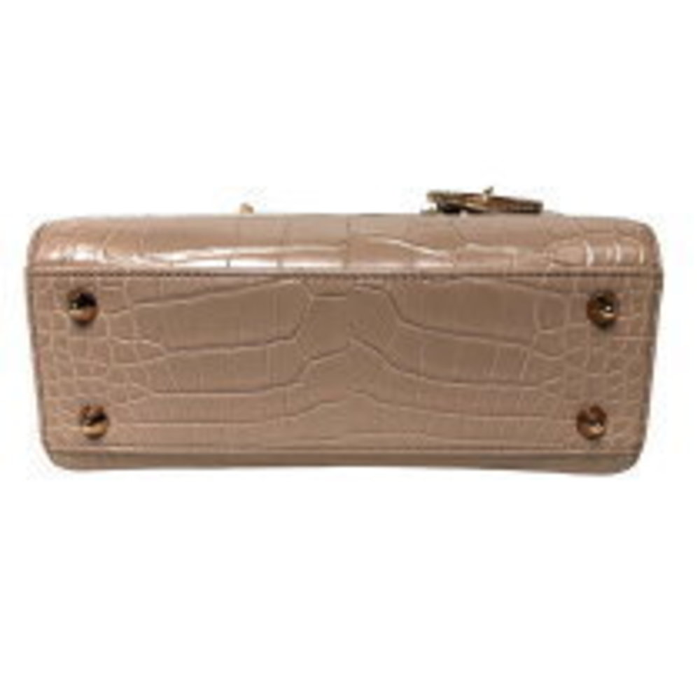 Dior Beige Crocodile Handbag Christian Pink Lady - Picture 4 of 7
